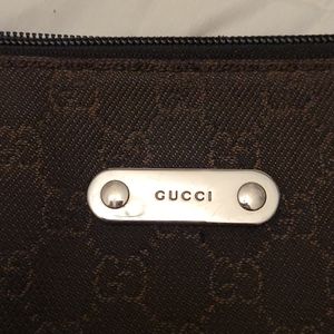 Chocolate Gucci monogram lg unisex crossbody bag